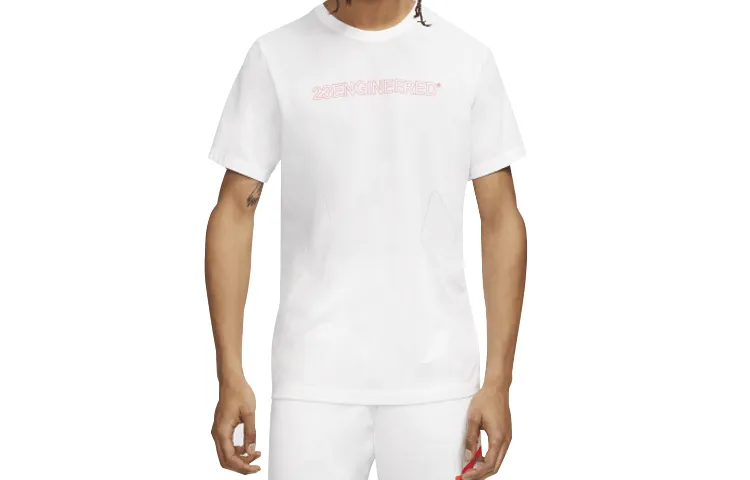 Jordan T-Shirts Men's White Crew Neck Moderate Straight Fit