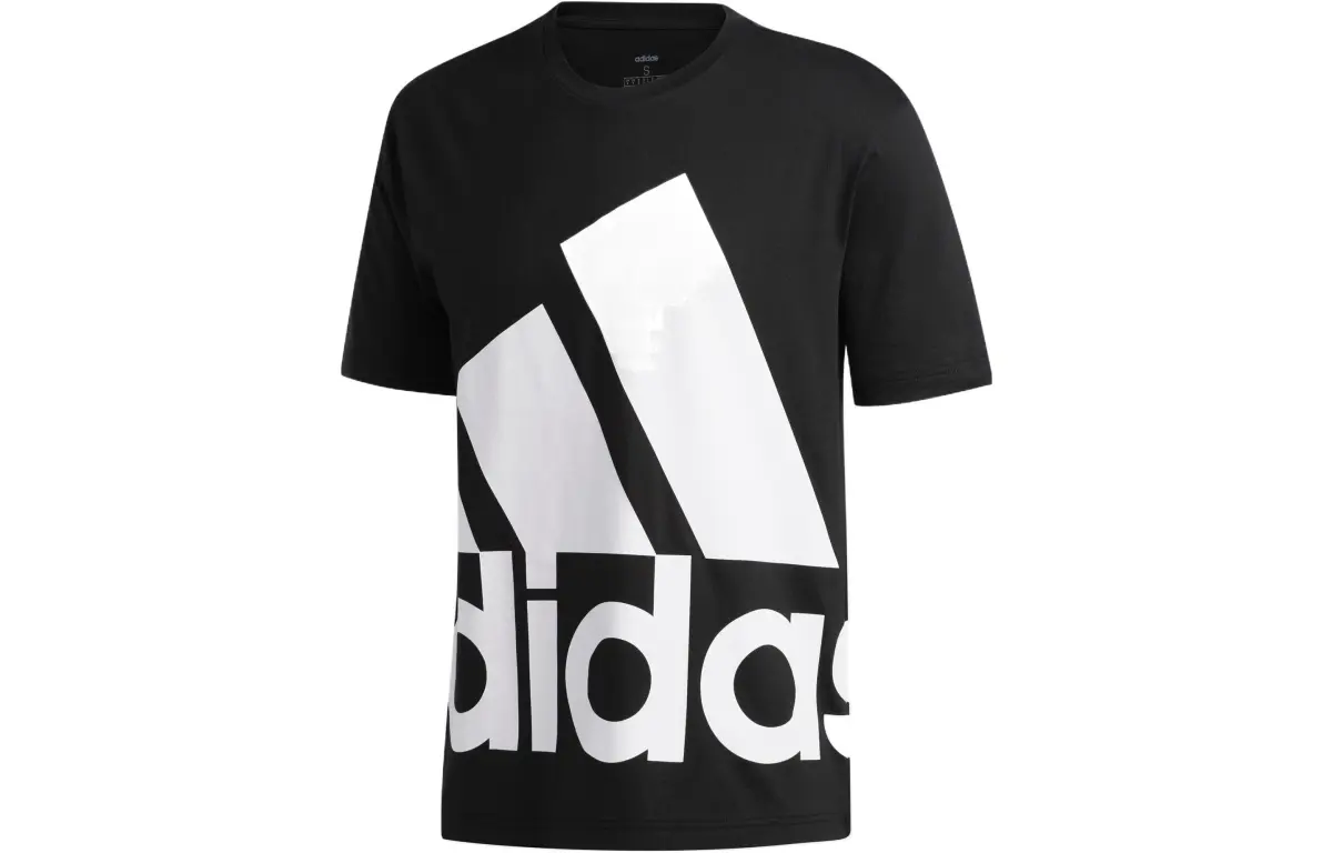 Adidas T-Shirts Men's Black Crew Neck Moderate Straight Fit