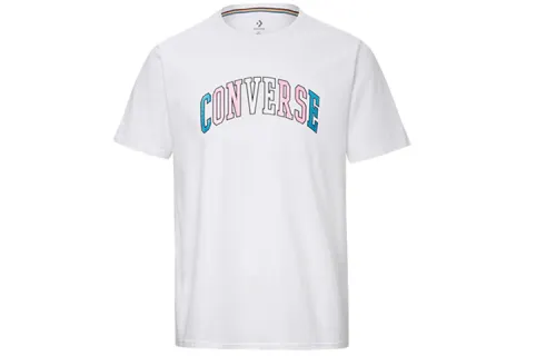 Converse T Shirts Men's White Crew Neck Moderate Straight Fit