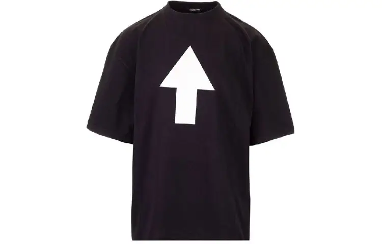 Balenciaga T Shirts Men's Black Crew Neck Moderate Straight Fit