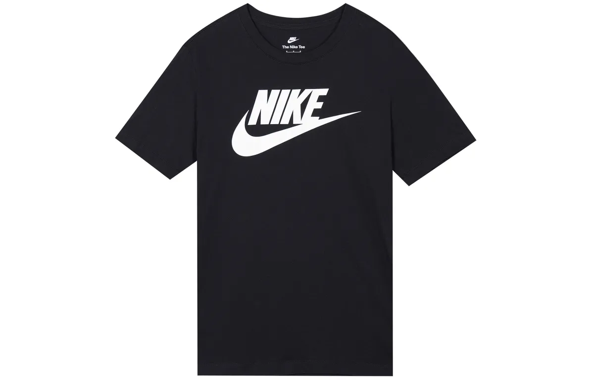 Nike T-Shirts Men's Black Crew Neck Moderate Straight Fit