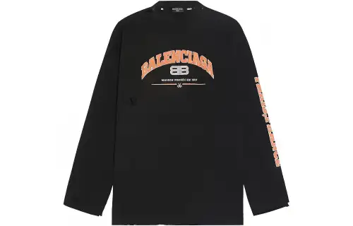 Balenciaga logo distressed longsleeved top