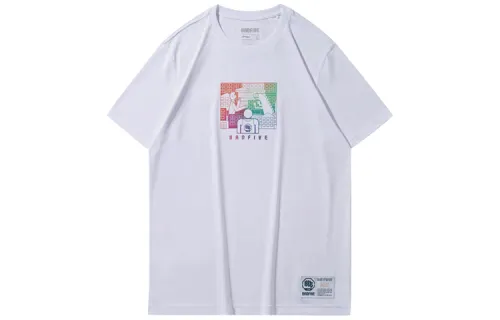 Li Ning T Shirts Men's White Crew Neck Moderate Straight Fit