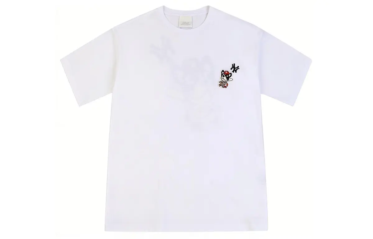 MLB Bark T-Shirts Unisex White Crew Neck Moderate Straight Fit