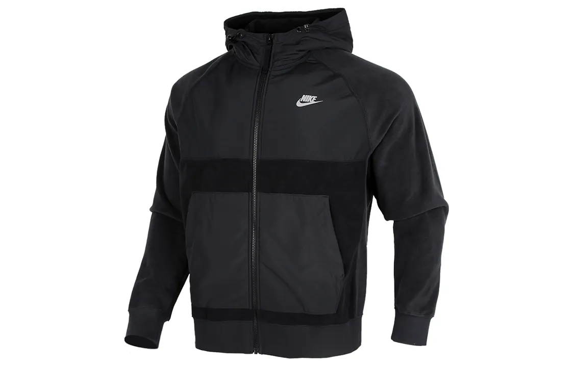 Nike Sweatshirts Men's Black Hooded Moderate Straight Fit