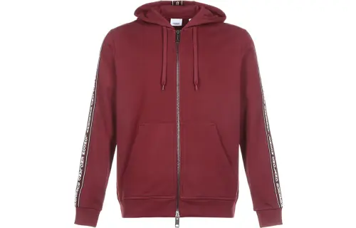 Burberry Sweatshirts Men's Maroon Hooded Moderate Regular