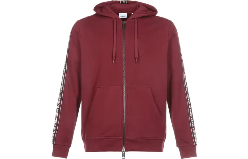 Burberry Sweatshirts Men's Maroon Hooded Moderate Regular