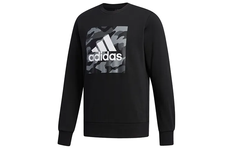 Adidas Sweatshirts Men's Black Crew Neck Moderate Regular