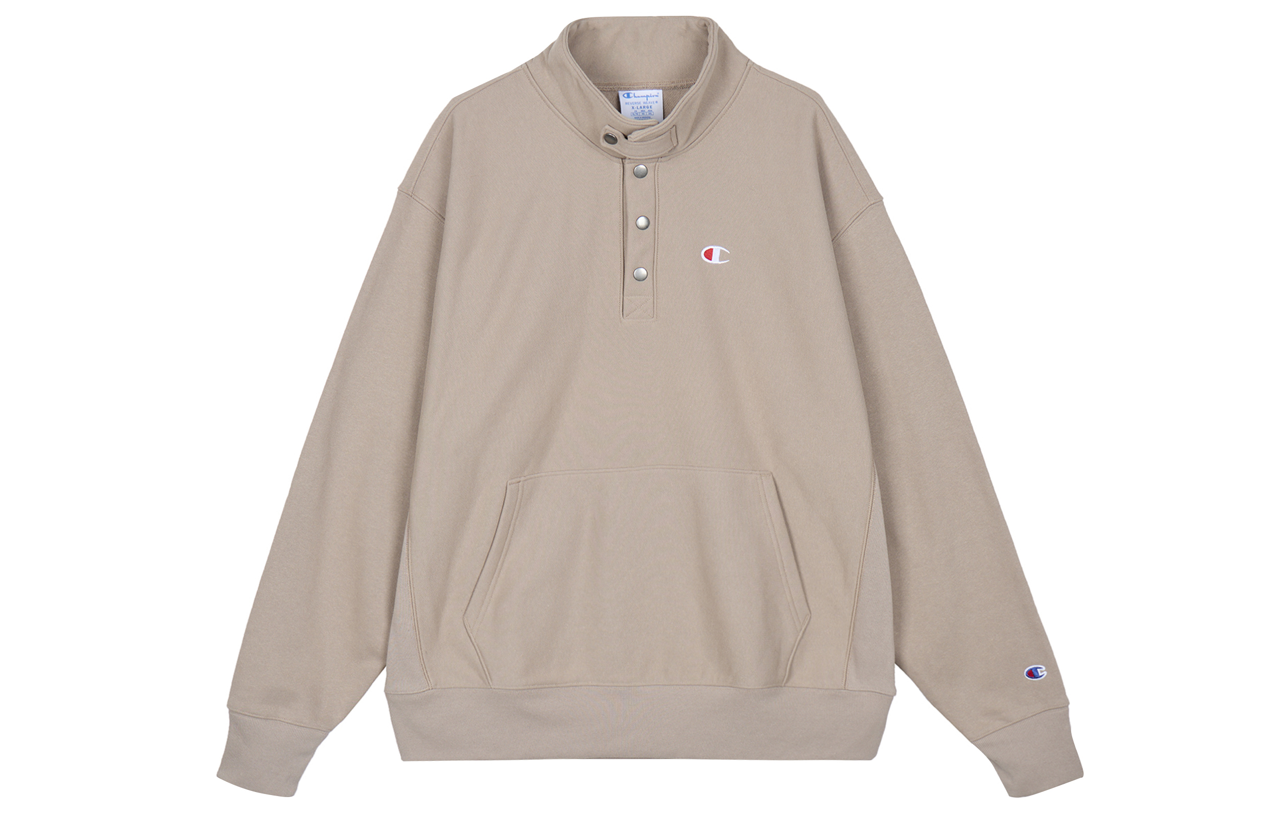 Champion Fleece winter khaki sweatshirt for men and women, with your logo imprint, loose fit