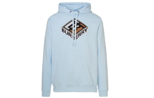 Burberry Sweatshirts Men's Blue Hooded Moderate Regular