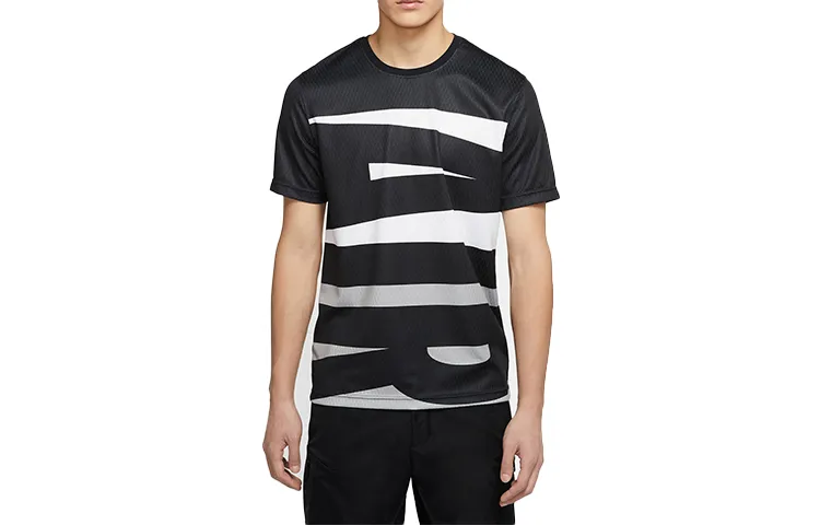 Jordan T-Shirts Men's Black Crew Neck Moderate Straight Fit