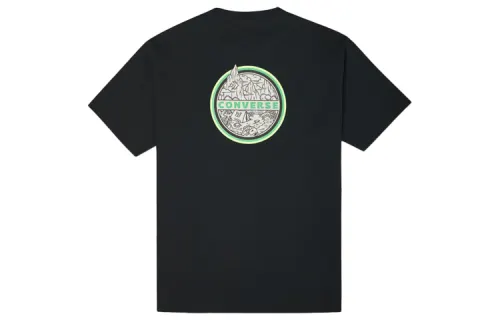 Converse T Shirts Men's Black Crew Neck Moderate Straight Fit