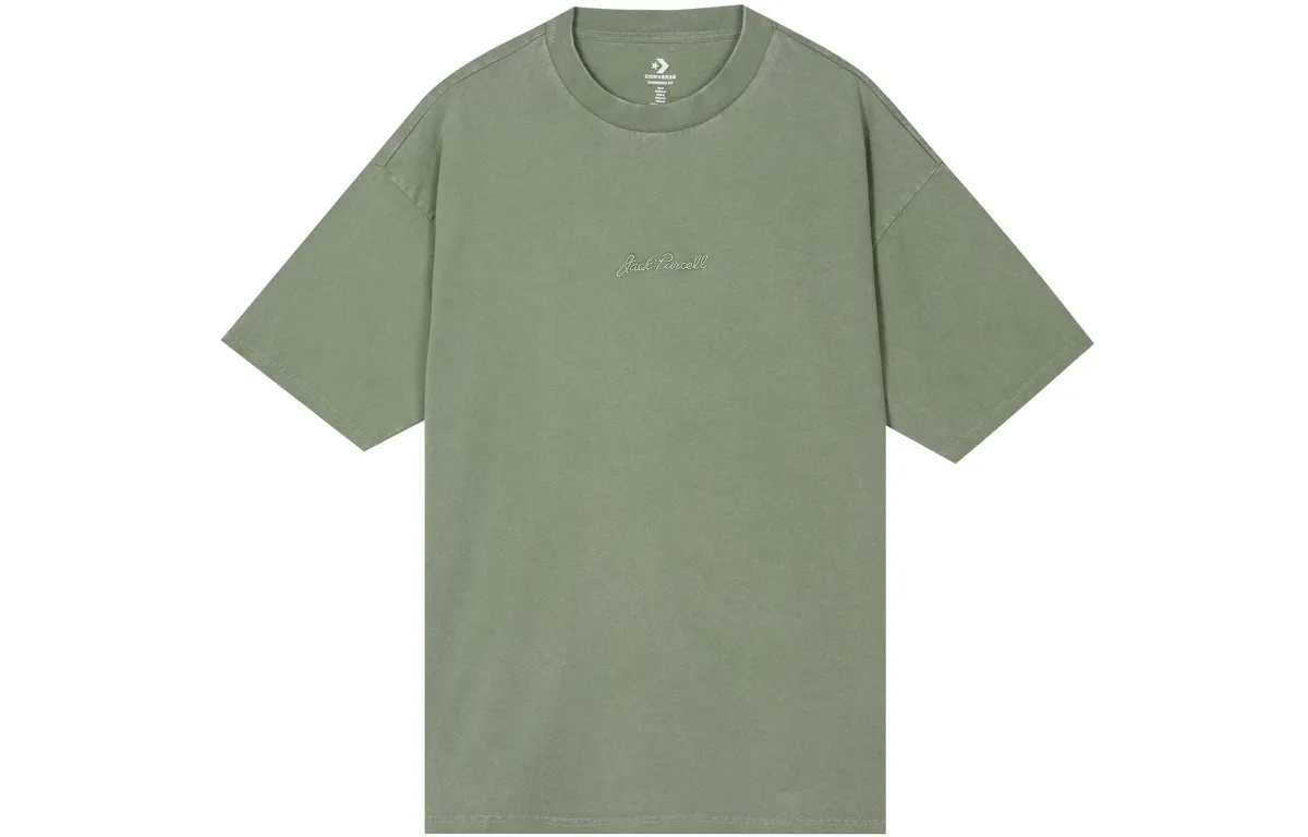 Converse T-Shirts Unisex Gray Green Crew Neck Moderate Straight Fit
