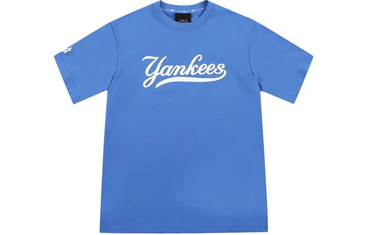 MLB New York Yankees T-Shirts Unisex Blue Crew Neck Moderate Straight Fit