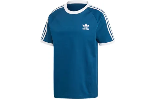 Adidas originals Clover 3-Stripes Logo Embroidered Stripes Sports Round Neck Short Sleeve Raglan Sleeve T-Shirt Men's Indigo