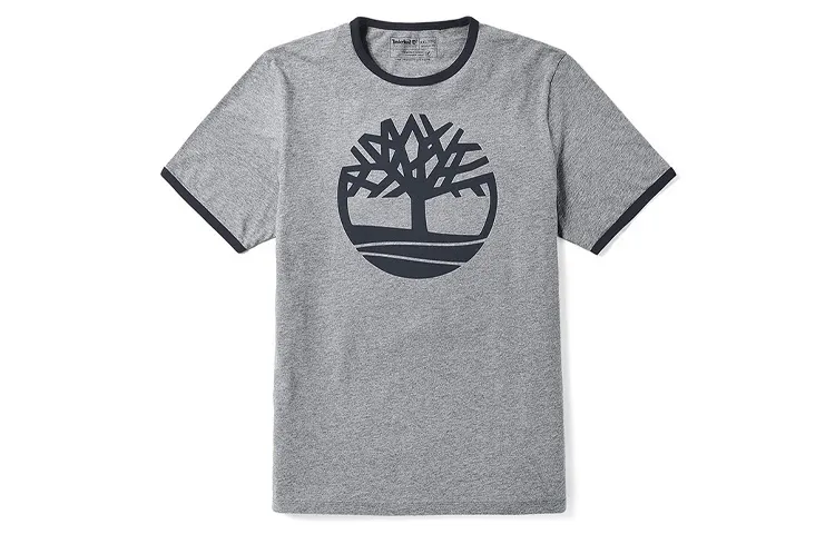 Timberland T Shirts Men's Gray Crew Neck Moderate Straight Fit