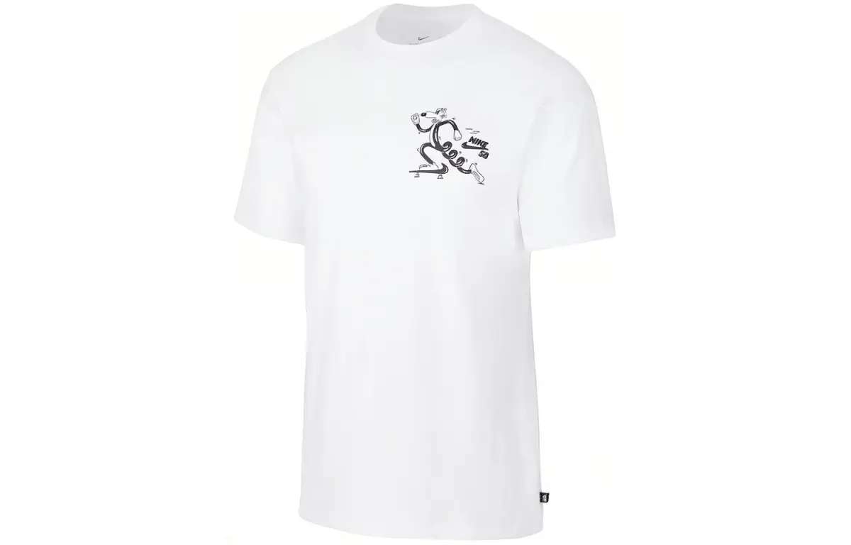 Nike T-Shirts Men's White Crew Neck Moderate