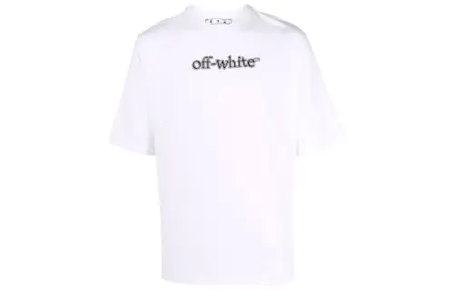 OFF WHITE Dinosaur Series T Shirts Men's White Crew Neck Moderate Straight Fit