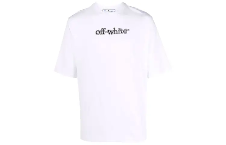 OFF WHITE Dinosaur Series T Shirts Men's White Crew Neck Moderate Straight Fit