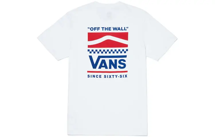 Vans T Shirts Unisex White Crew Neck Moderate Straight Fit