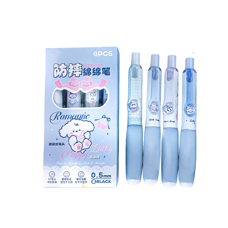Cartoon quick dry smooth rollerball pen for students, fall protection