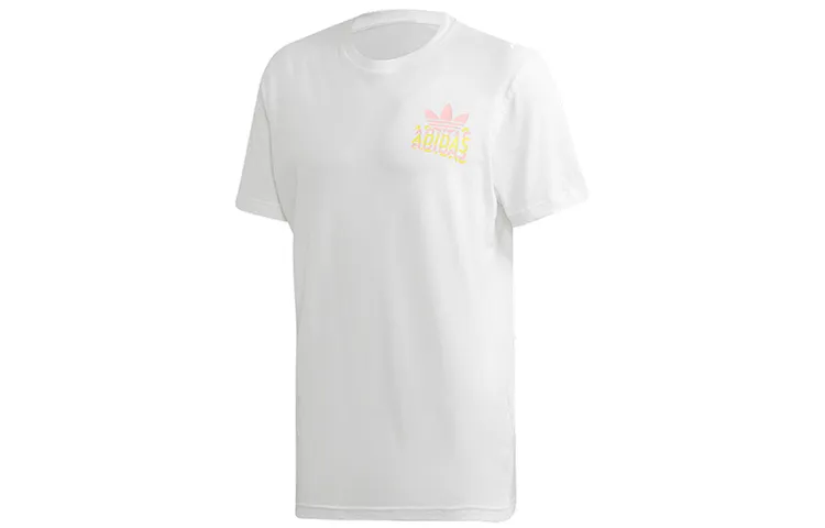 Adidas Originals T-Shirts Men's White Crew Neck Moderate Straight Fit