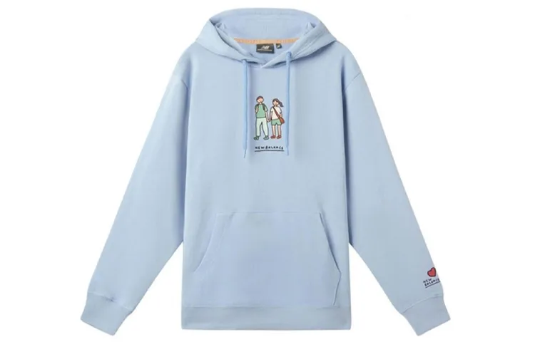 New Balance Sweatshirts Unisex Blue Hooded Moderate Regular