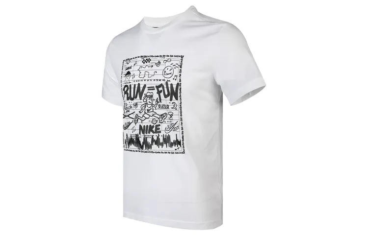 Nike T-Shirts Men's White Crew Neck Moderate