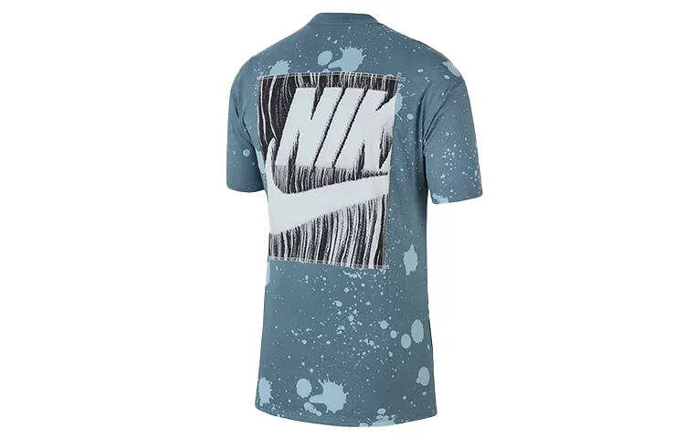 Nike T-Shirts Men's Ozone Blue Crew Neck Moderate Straight Fit