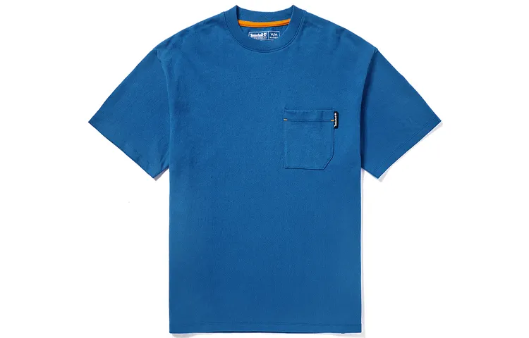 Timberland T Shirts Men's Blue Crew Neck Moderate Straight Fit