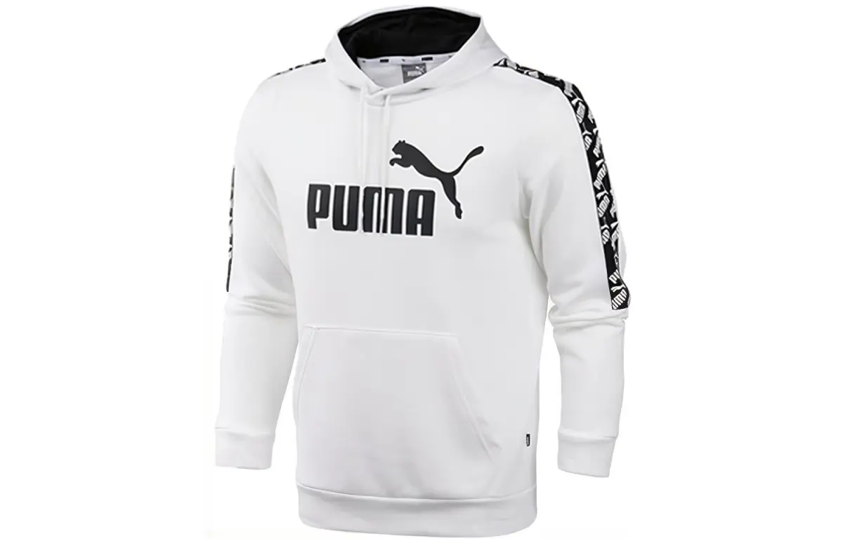 PUMA Sweatshirts Men's White Hooded Moderate Regular