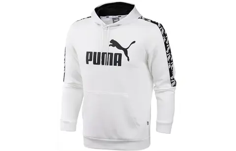 PUMA Sweatshirts Men's White Hooded Moderate Regular
