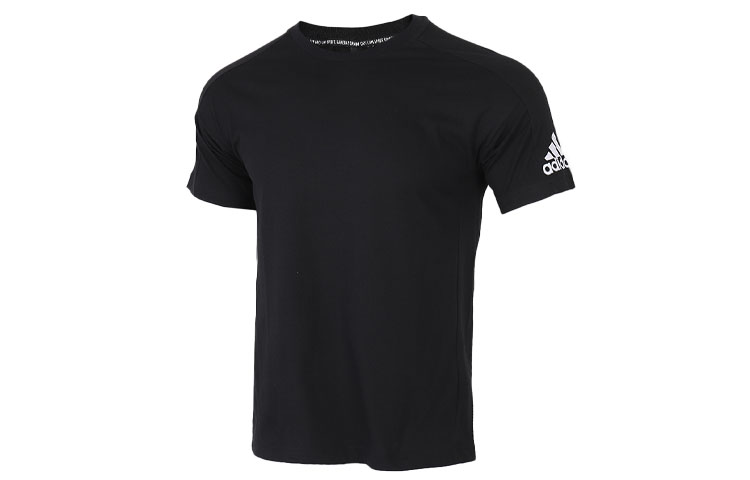 Adidas T Shirts Men's Black Crew Neck Moderate Straight Fit