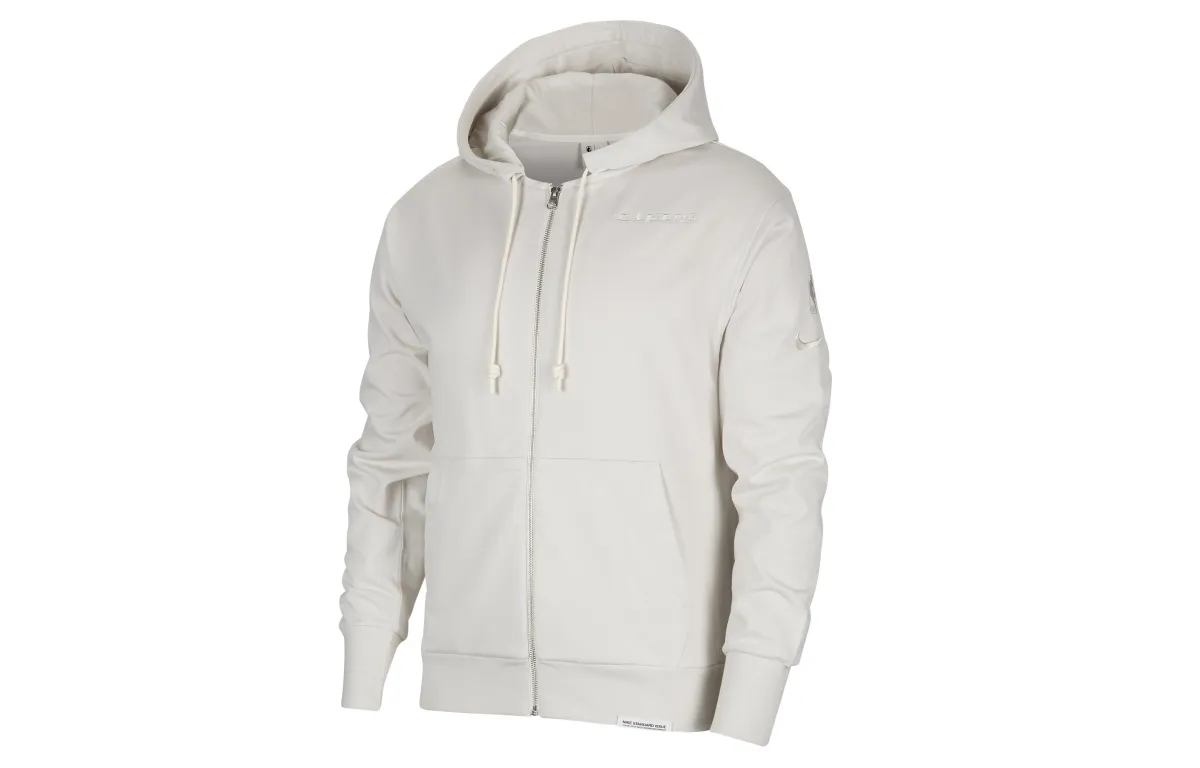 Nike Sweatshirts Men's Light Bone Hooded Moderate Cardigan