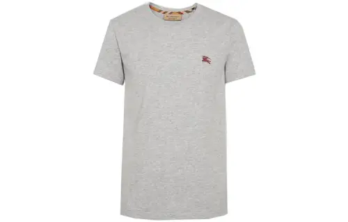 Burberry T Shirts Men's Gray Crew Neck Moderate Straight Fit