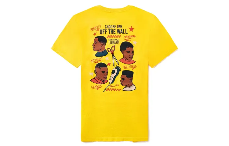 Vans Mikey T-Shirts Unisex Yellow Crew Neck Moderate Straight Fit