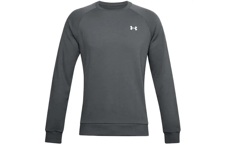 Under Armour Rival Sweatshirts Men's Gray Crew Neck Moderate Straight Fit