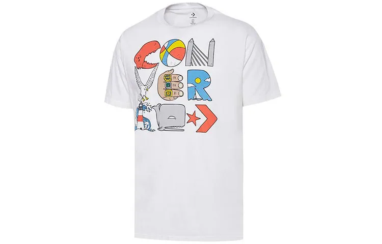 Converse Cartoon Printing T Shirt Men's White