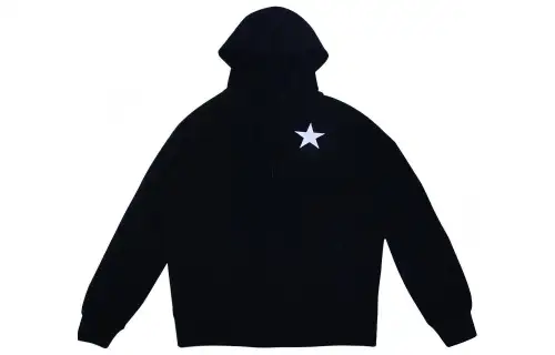 Converse Sweatshirts Unisex Black Hooded Moderate Regular