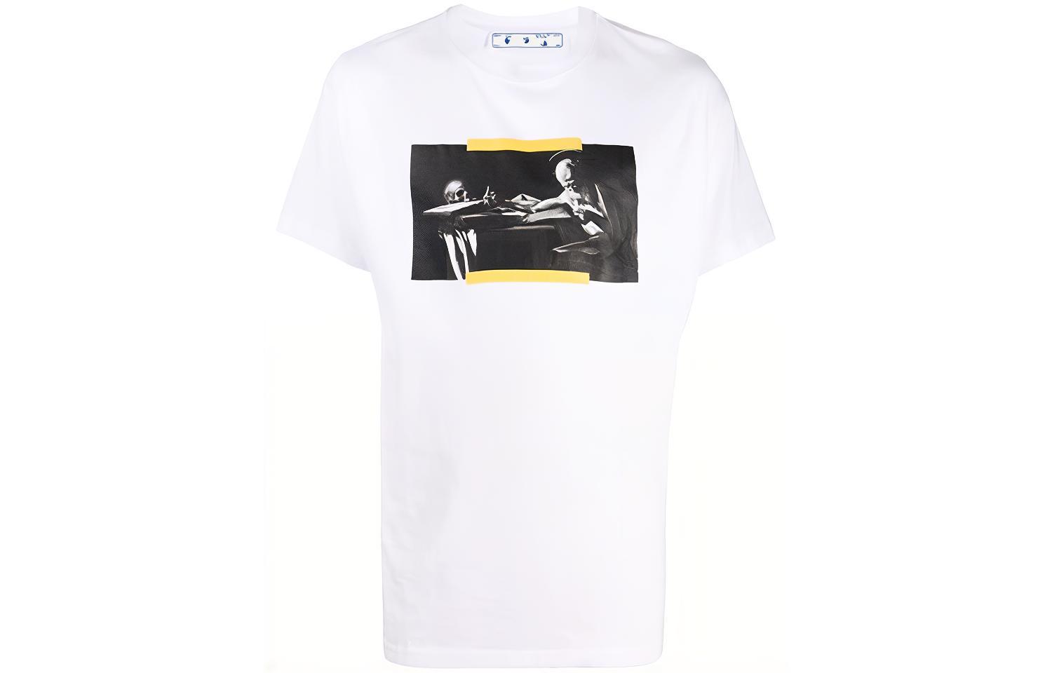 OFF WHITE Caravaggio Saint Jerome Writing Hands Off Logo Slim Fit T shirt