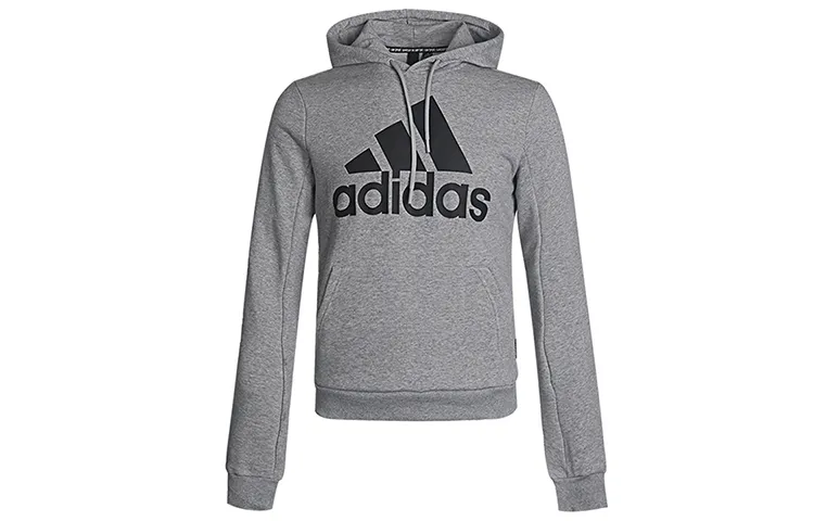 Adidas Sweatshirts Men's Gray Hooded Moderate Regular