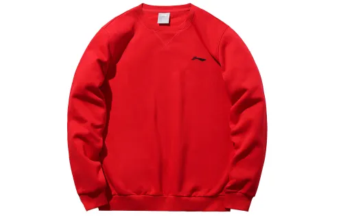 Li Ning Sweatshirts Men's Red Crew Neck Moderate Regular