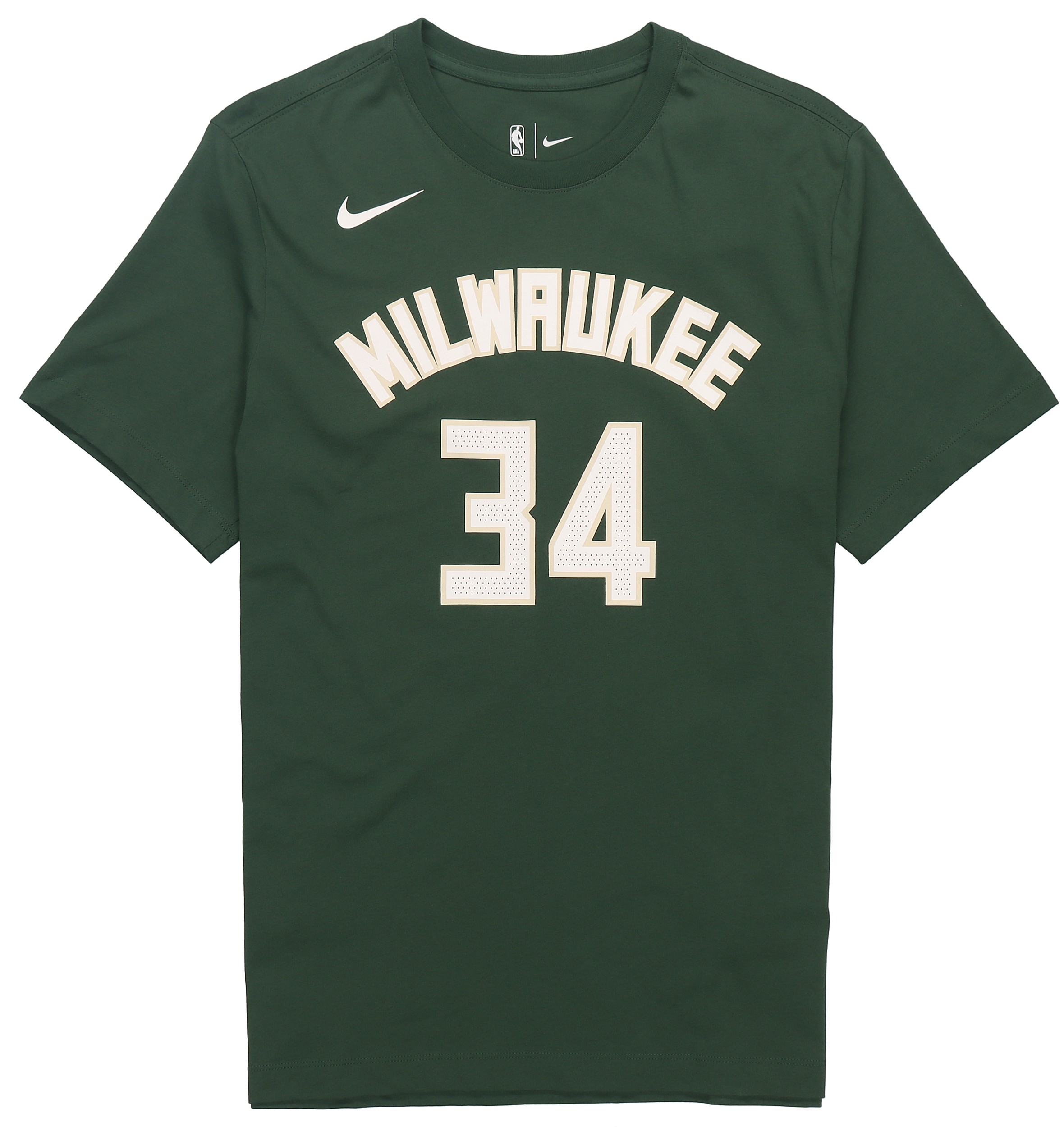 Nike Basketball sports letters and numbers with a round collar, retro football uniform, green T-shirt