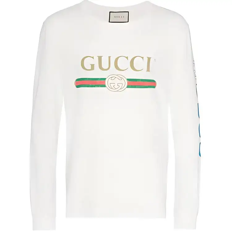 GUCCI T Shirts Men's White Crew Neck Moderate Straight Fit