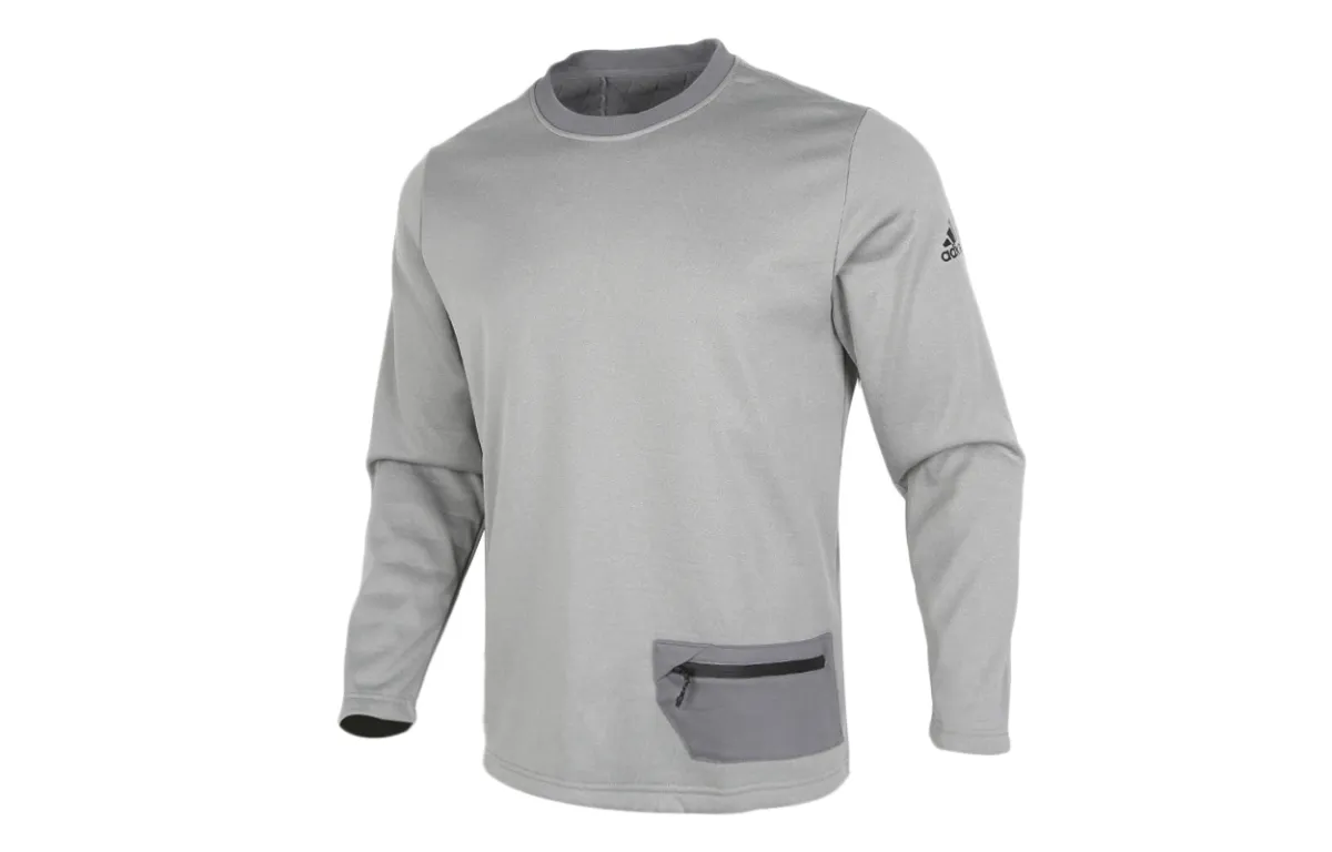 Adidas Sweatshirts Men's Gray Crew Neck Moderate Regular