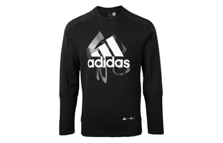 Adidas Sweatshirts Men's Black Crew Neck Moderate Straight Fit