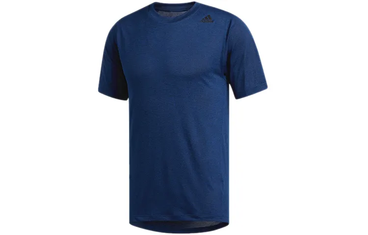 Adidas T-Shirts Men's Blue Crew Neck Moderate Straight Fit