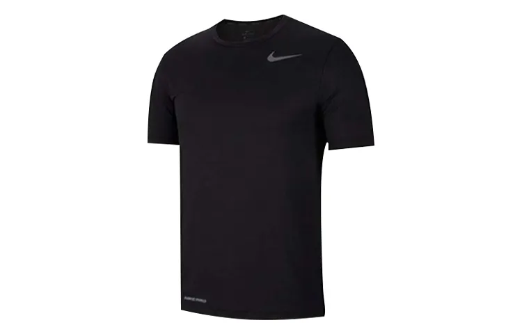 Nike T-Shirts Men's Black Crew Neck Moderate Straight Fit