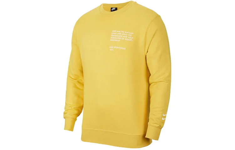 Nike Sweatshirts Men's Yellow Crew Neck Moderate Regular