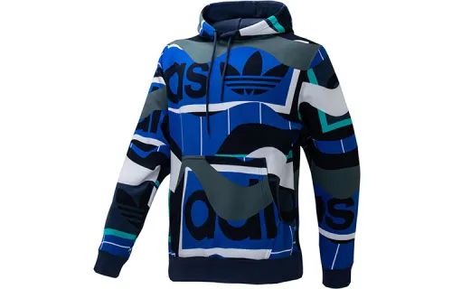 Adidas Originals Sweatshirts Men's Tech Indigo Hooded Thickened Regular
